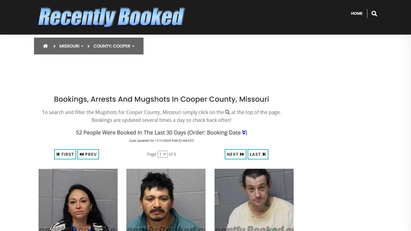 Bookings, Arrests and Mugshots in Cooper County, Missouri - Recently Booked